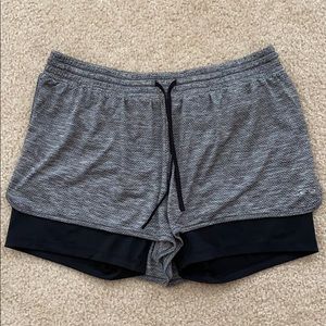 Grey and black shorts
